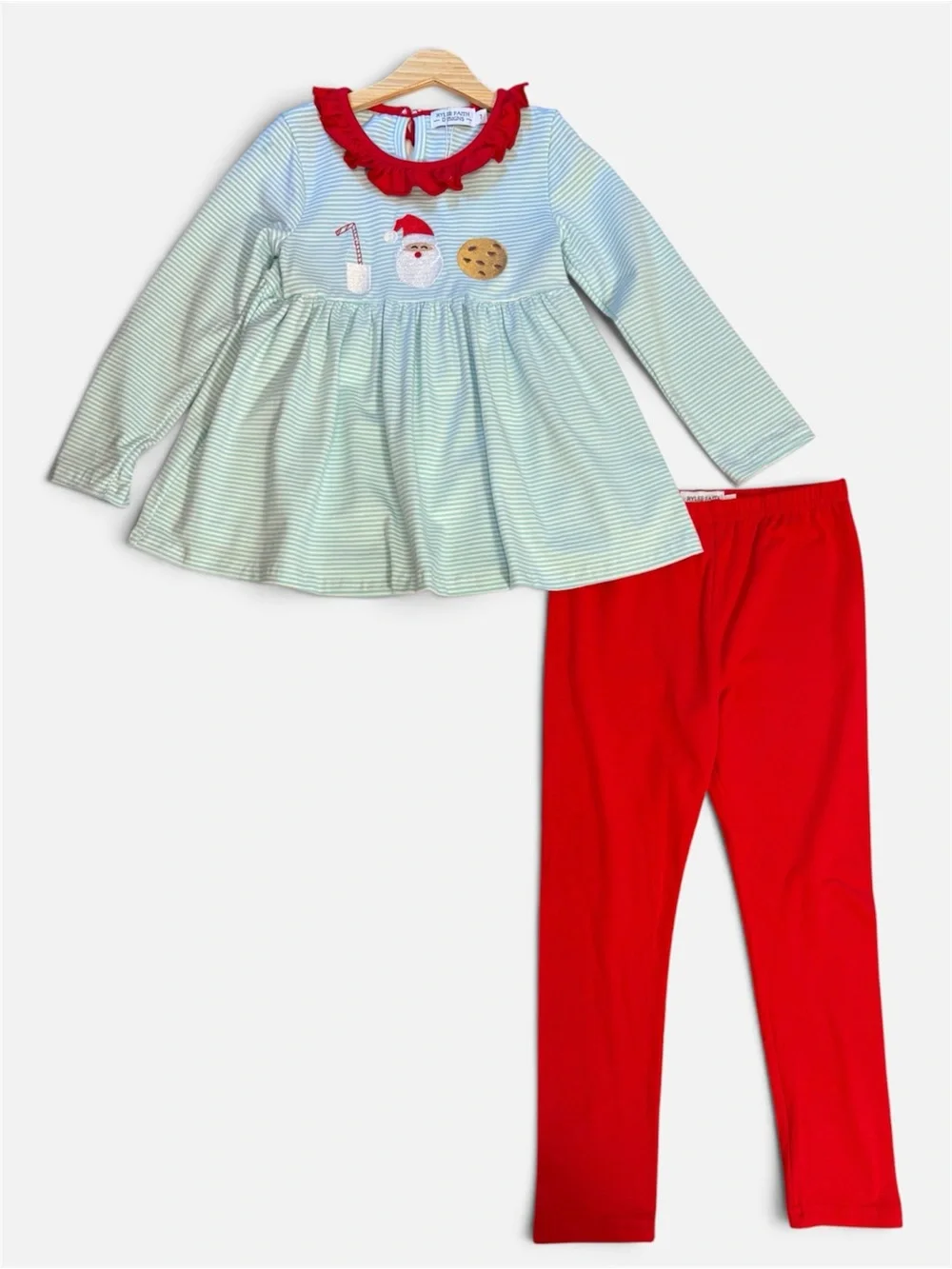Rylee Faith Girls Christmas/Holiday Santa Milk & Cookie Leggings Set